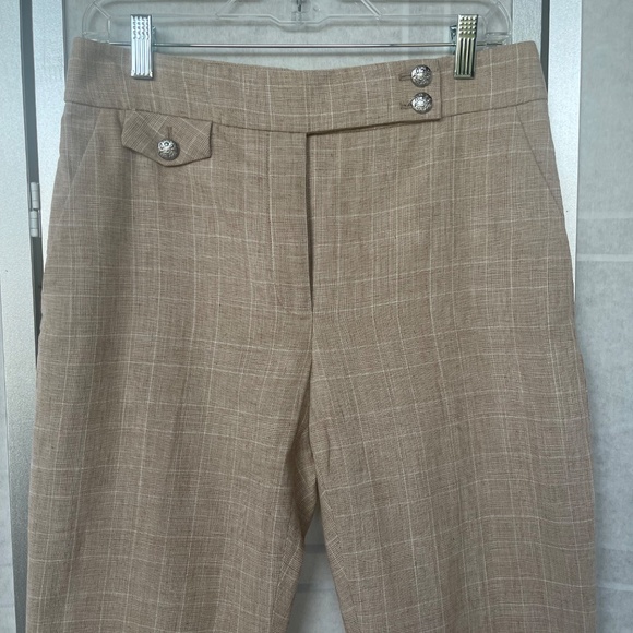 Veronica Beard Beige Plaid Renzo Pants sz 8 - Picture 2 of 9